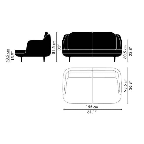 Lune™ Jh200 2-Seater Sofa / Oak Feet